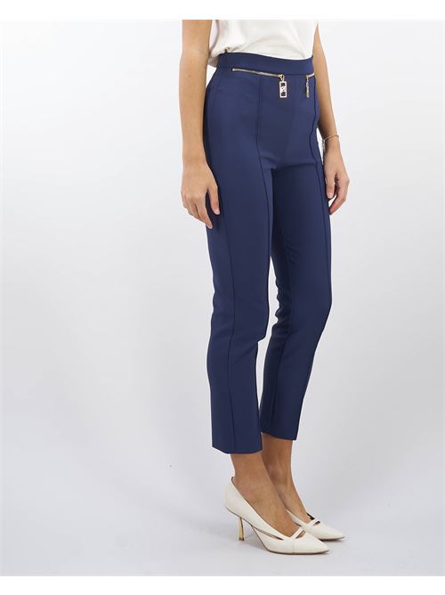 Straight crepe trousers with zip Elisabetta Franchi ELISABETTA FRANCHI | Pants | PA03646E2B75